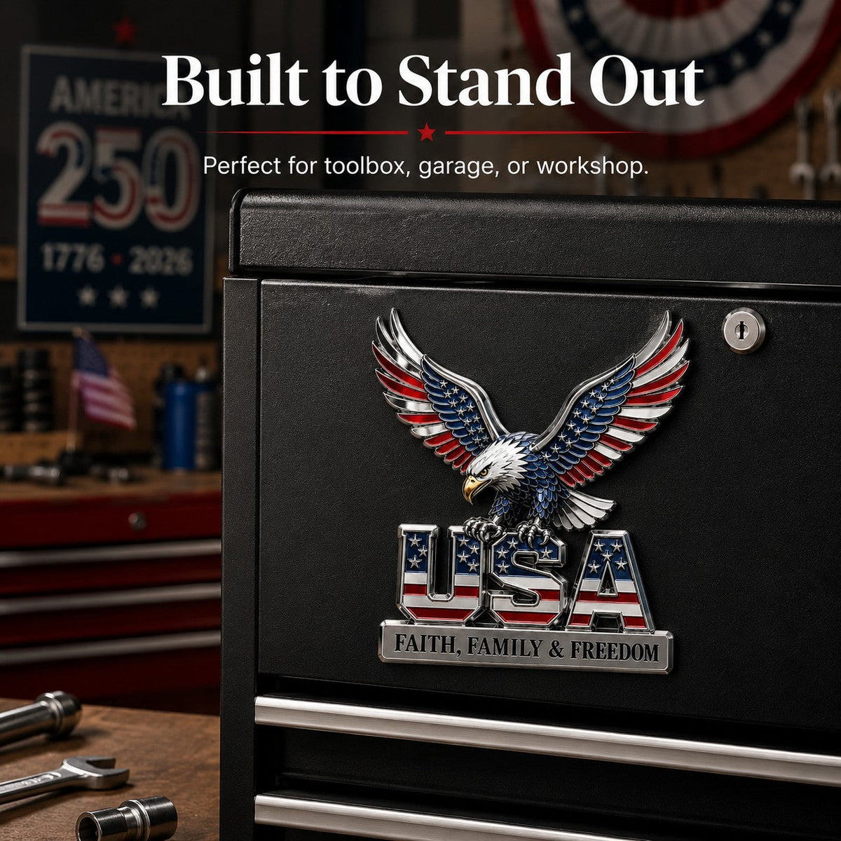 US 250th Anniversary Decorative Metal Emblem