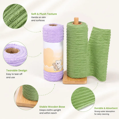 Tearable Plush Cleaning Cloth Roll, for daily household cleaning🧽✨