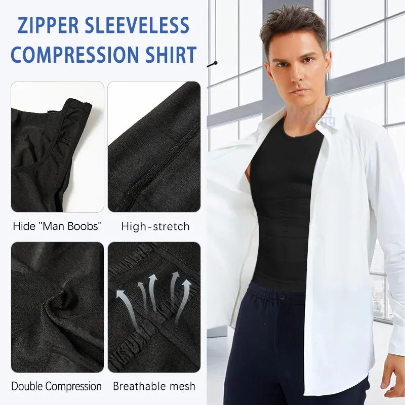 Men Round Neck Compression Tank Top,Men Shaping Vest,Men Sleeveless Shirt Shapewear👕