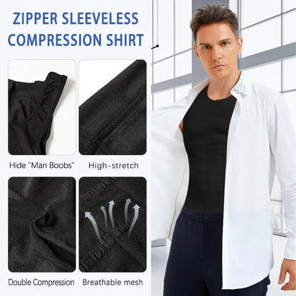 Men Round Neck Compression Tank Top,Men Shaping Vest,Men Sleeveless Shirt Shapewear👕