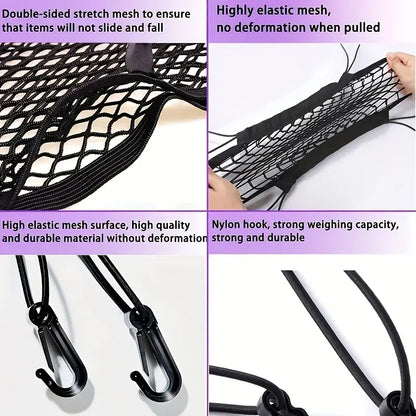 Universal Car Seat Back Organizer - 2-Layer Mesh Net Pocket with Elastic Edges🚗✨