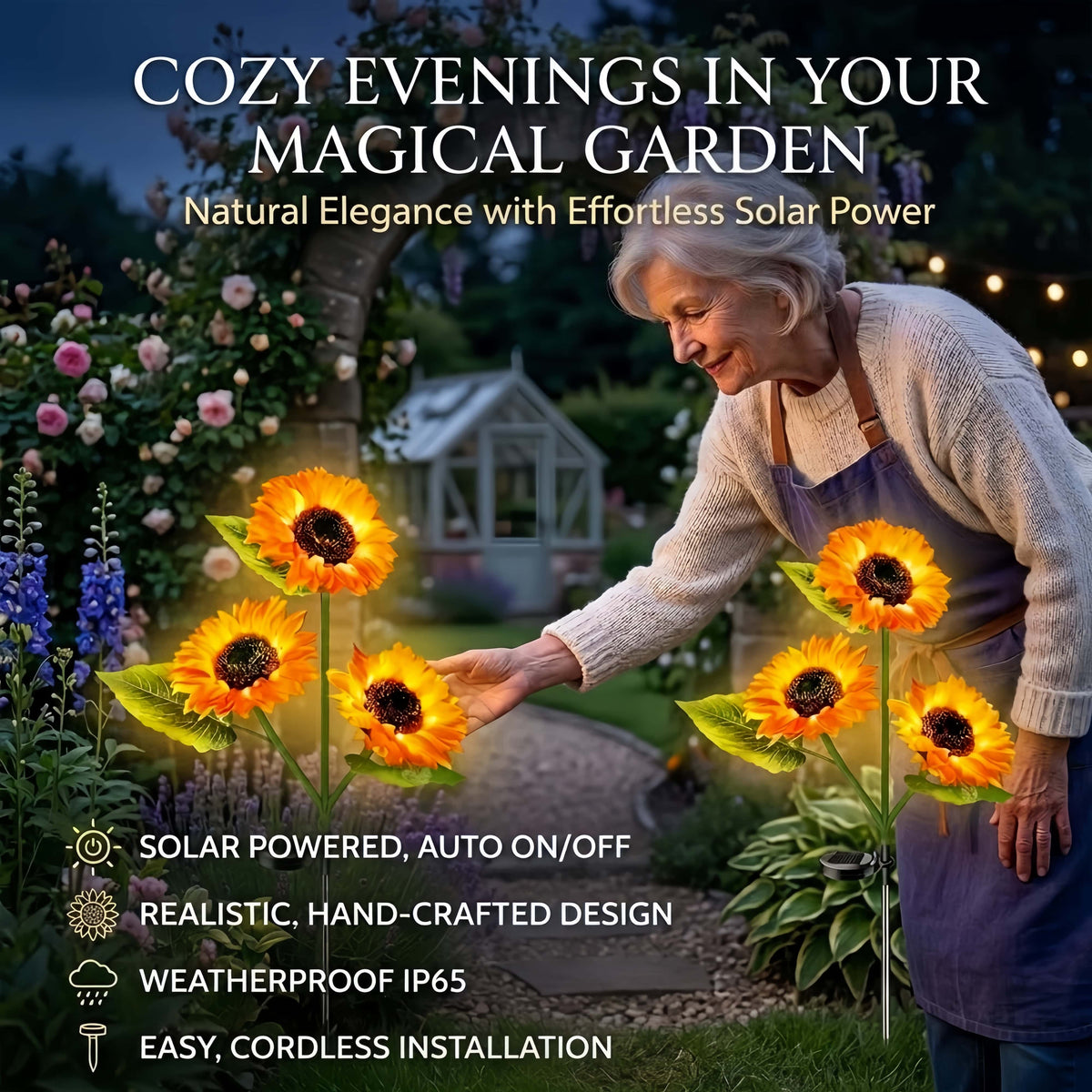 🌻Solar Sunflower Garden Lights – Realistic LED Flower Stakes