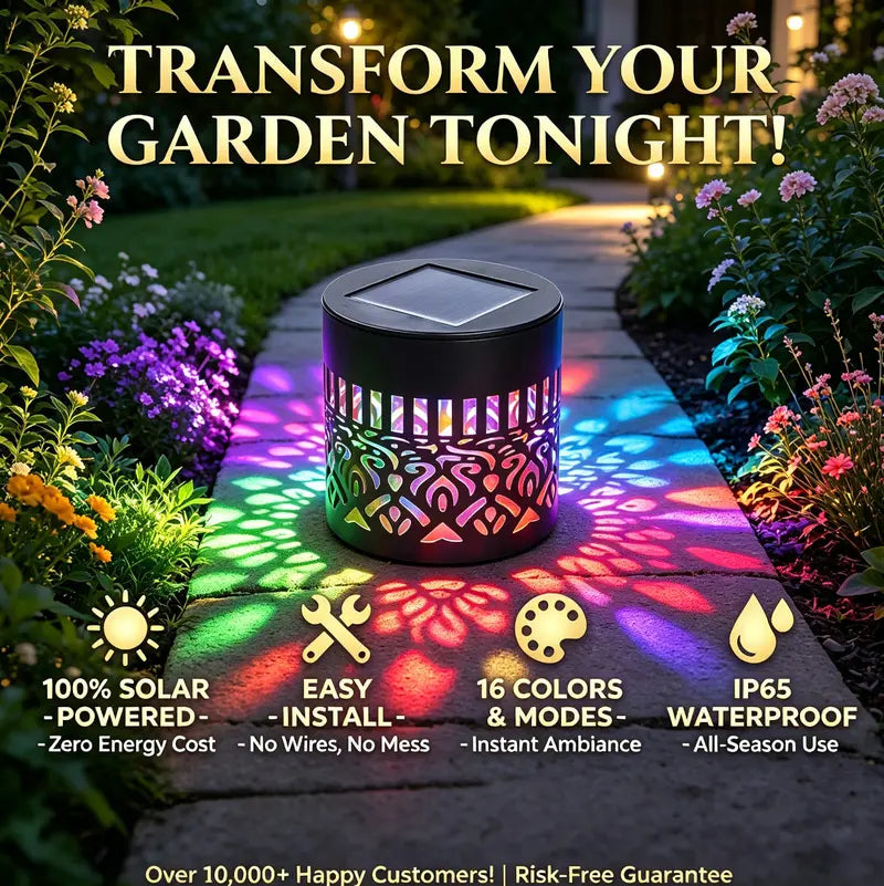 Solar Mandala Projector Outdoor Lights | Waterproof Garden Decor🌈