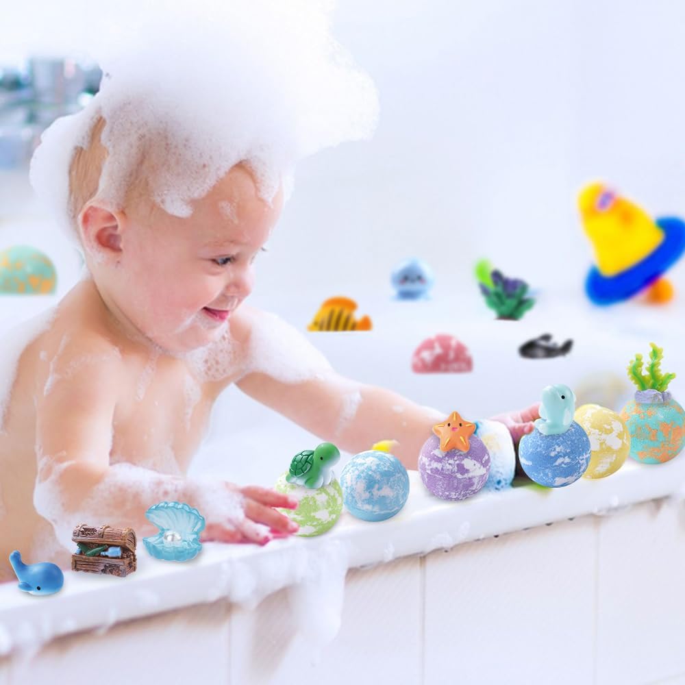 Kids Bath Bombs with Surprise Spring Toys Inside🐷