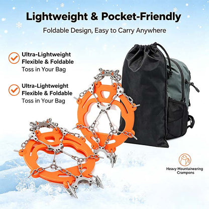 Ice Cleats for Shoes and Boots, Lightweight Crampons Anti-Slip Traction Snow Grips👢