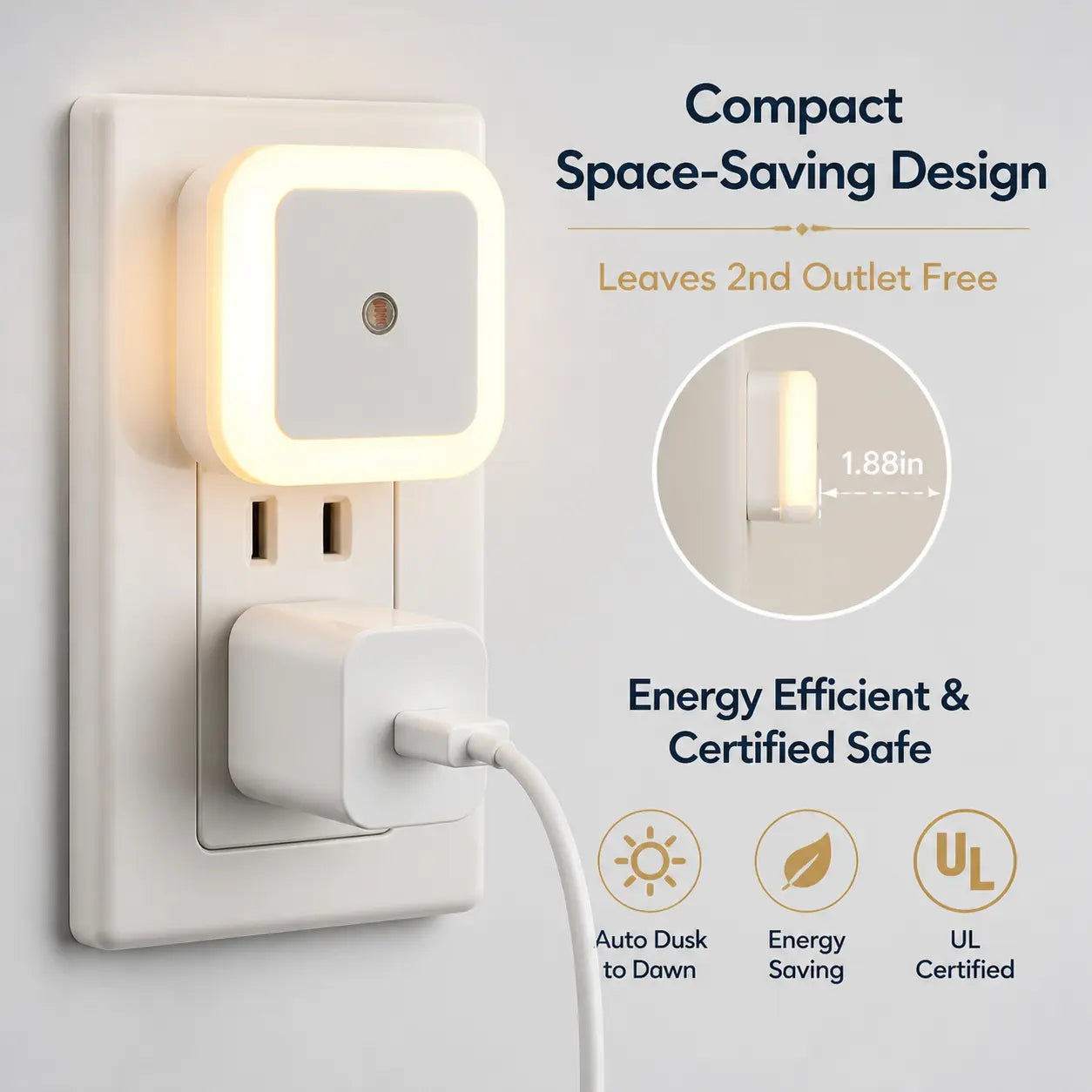 6‑Pack Compact Ultra‑Energy‑Saving Smart LED Night Lights💡