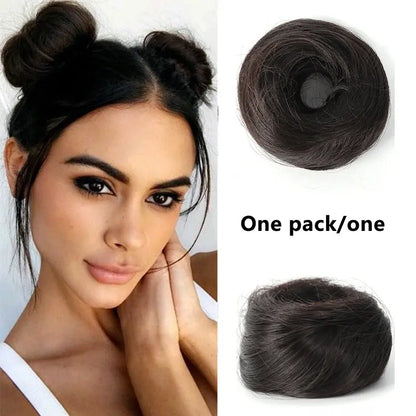 Synthetic Messy Bun Hair Piece for Women, Curly Updo Scrunchie Extension👑 ✨