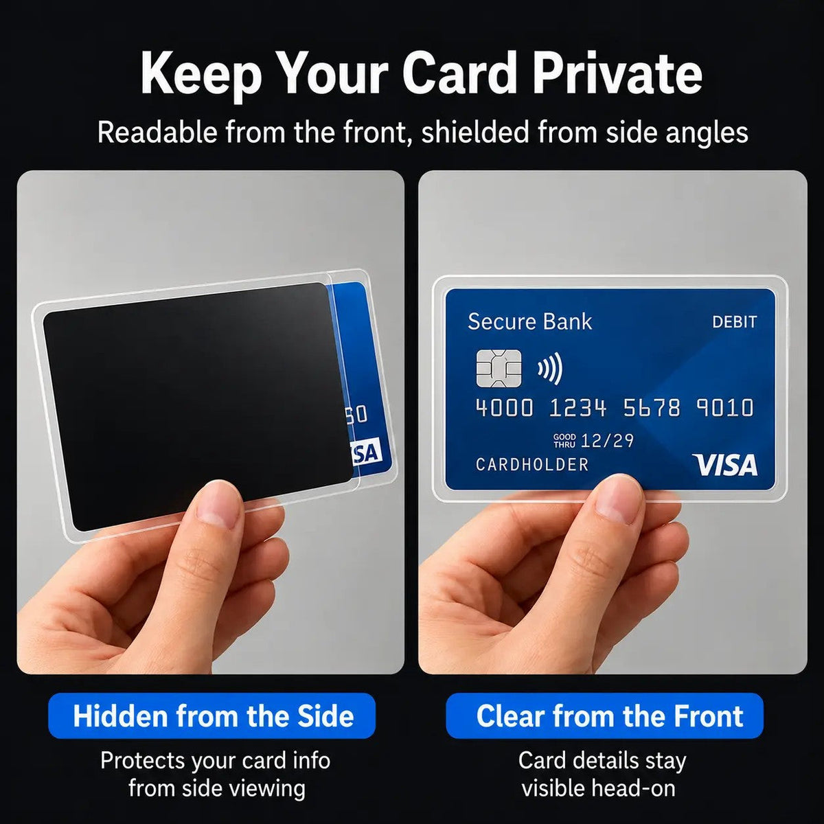 Anti-Spy Privacy Card Sleeve, Protective Card Holder with Privacy Film💳