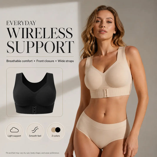 [Postural Correction] Women's Wireless Bra,Soft Breathable Non-removable Moulded Cups🤍