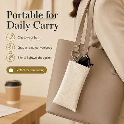 Soft PU Leather Sunglasses Pouch Elastic Opening Eyeglasses Bag 🕶️