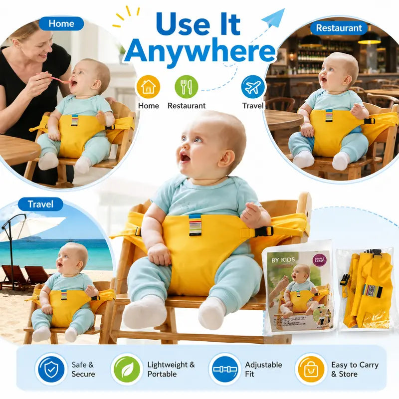 Harness Seat for High Chair Feeding Safety Seat with Strap, Booster Harness Belt Portable Dining Seat Strap🍼🪑