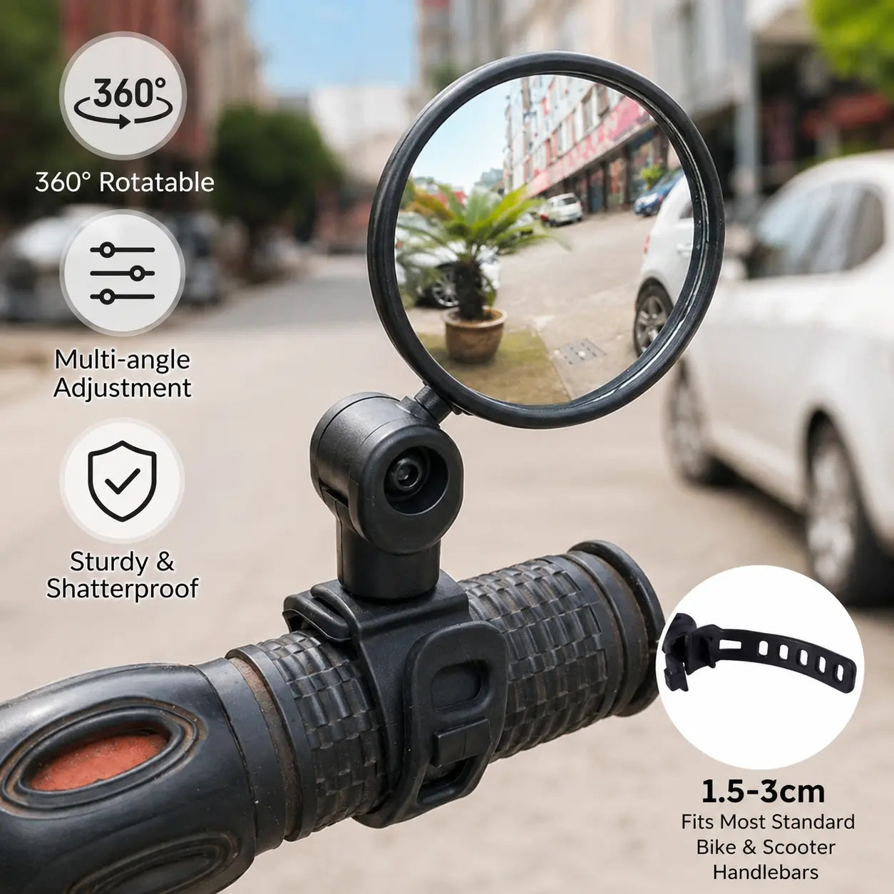 2 Counts, Bicycle Handlebar Convex Rearview Mirror🚲