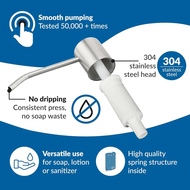 Soap Dispenser for Kitchen Sink Brushed Nickel Stainless Steel Countertop💧