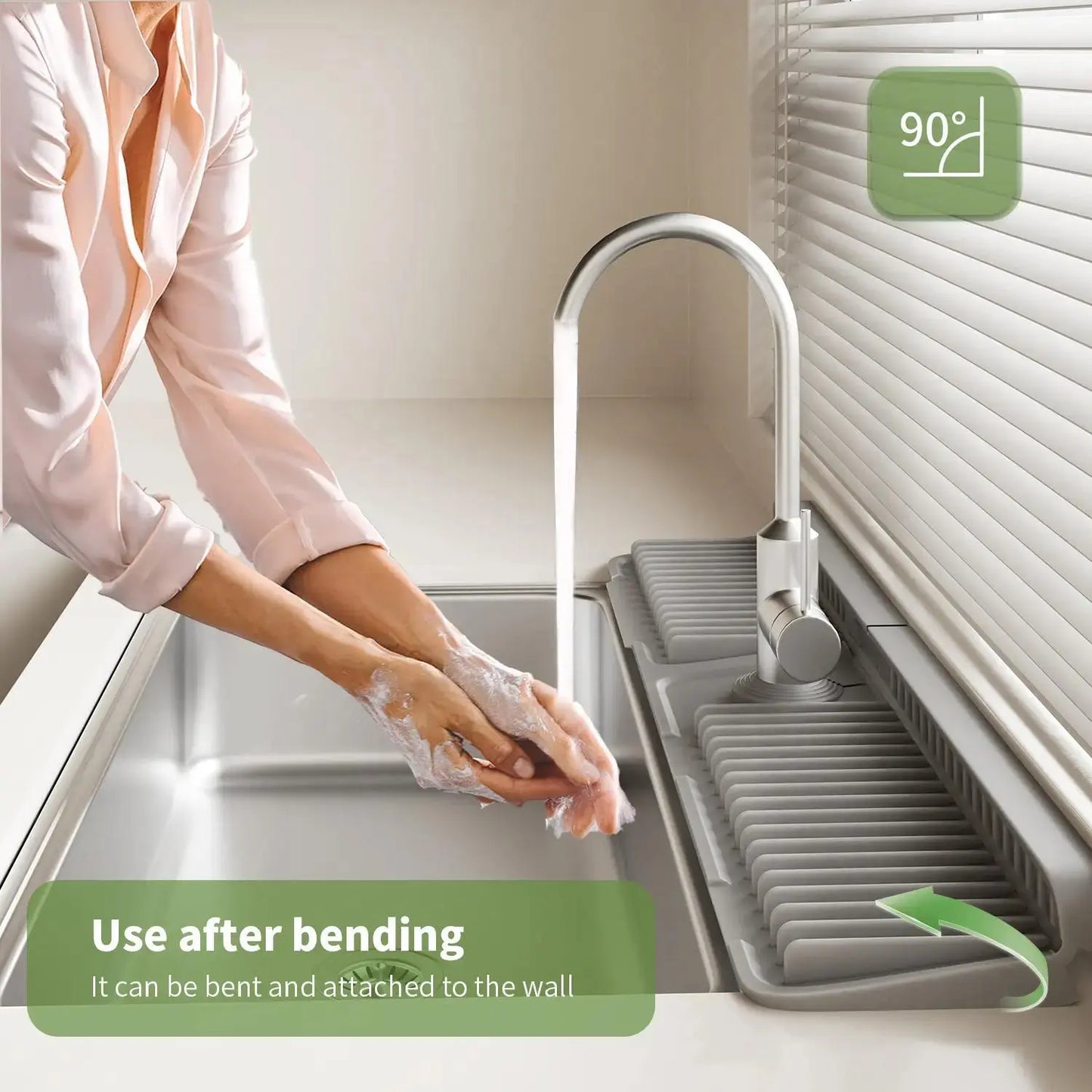 Tap Mat for Kitchen Sink, Splash Guard, Silicone Drying Mat, Quick Drying Stone Sink Tray ✨