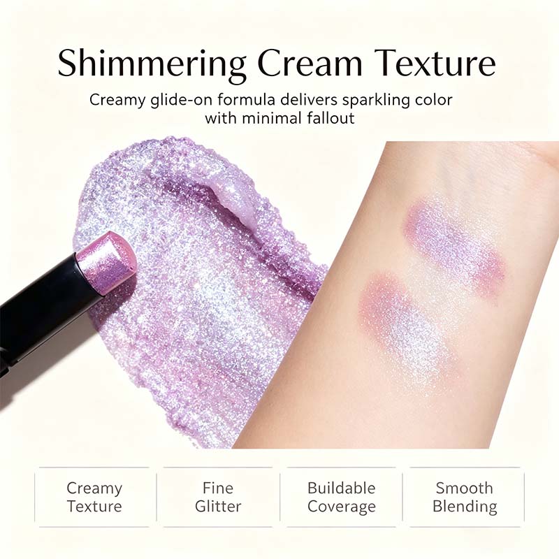 Long-wearing metallic jelly eyeshadow with crease-resistant shine