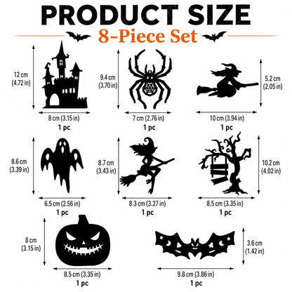 Halloween LED Silhouette Wall Light Stickers, Battery Powered Peel & Stick Decor Lights🎃