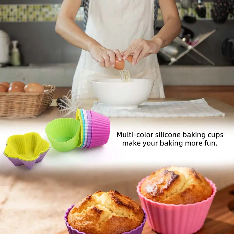 24pcs 2.75in Food-Grade Flexible Silicone Baking Cups 🧁