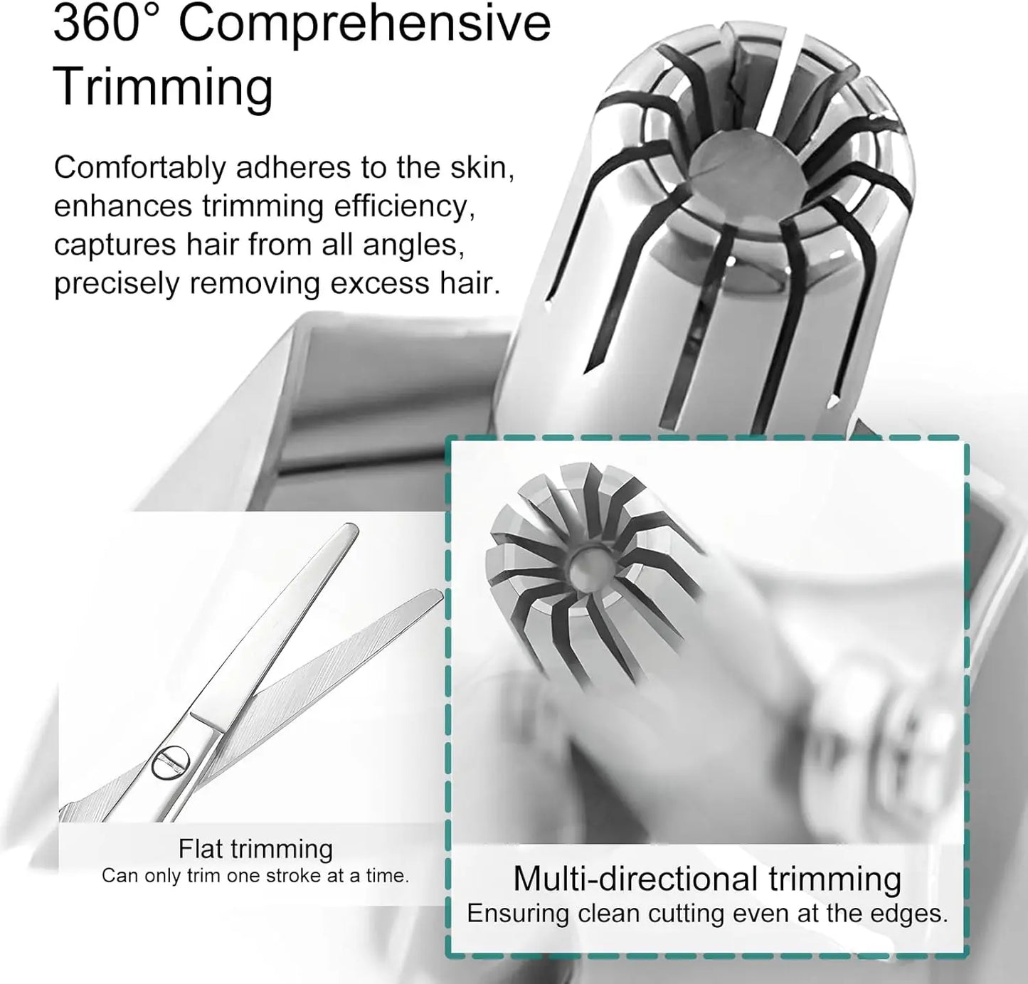 Manual Nose Hair Trimmer,Stainless Steel,Waterproof,No Battery Needed👃🧽