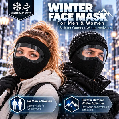 Winter Face Mask with Detachable Goggles, Windproof Thermal Fleece Lined Full Face Cover 🥽