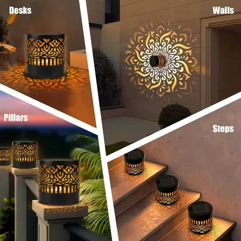 Solar Mandala Projector Wall Lights IP65 Waterproof Outdoor Decor Lamp☀️