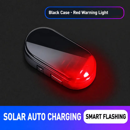 2PCS Solar Powered Fake Car Alarm Light, Auto Light Sensor LED Simulated Security Warning Light🚨