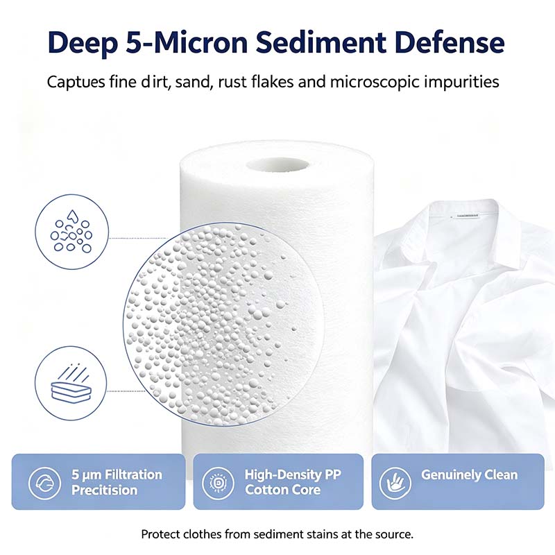 5 Micron PP Water Filter, Reduce Rust & Chlorine with Quick Connect Adapter for Washing Machine 💦