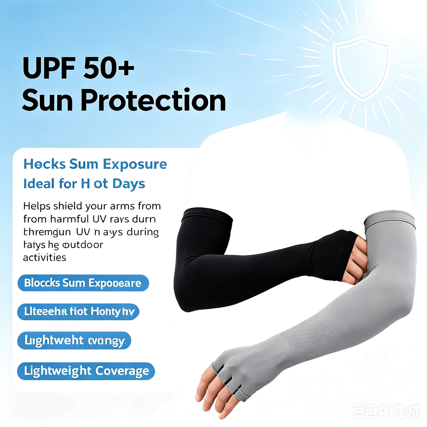Sun Protection UV Arm  Sleeves for Men Women Youth UPF  50+ Compression Cooling Football  Sleeves