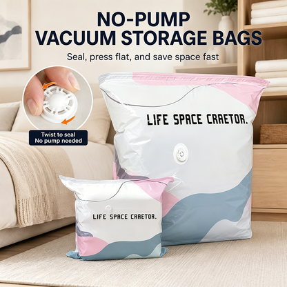 NO-PUMP VACUUM STORAGE BAGS 🧺
