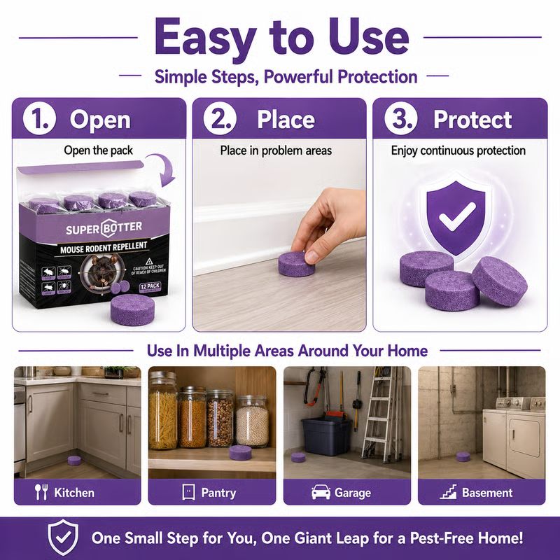 Rodent repellent balls for kitchen pantry garage and basement