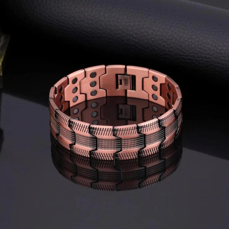 Men's Vintage-Style Wide Copper Magnetic Therapy Bracelet🧲