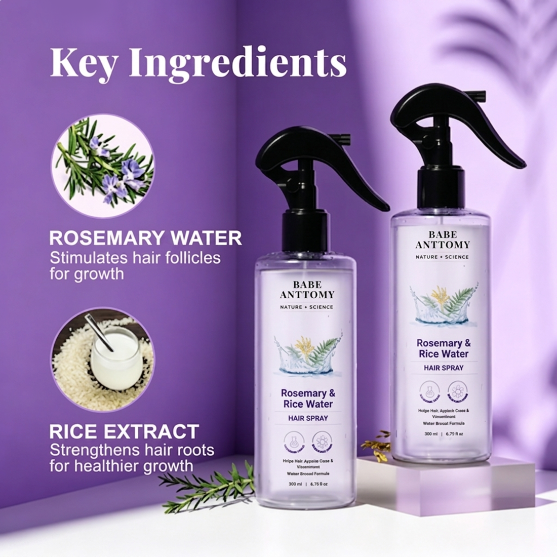 Rosemary Water with Rice Water-Smooth and Silky Hair🌿