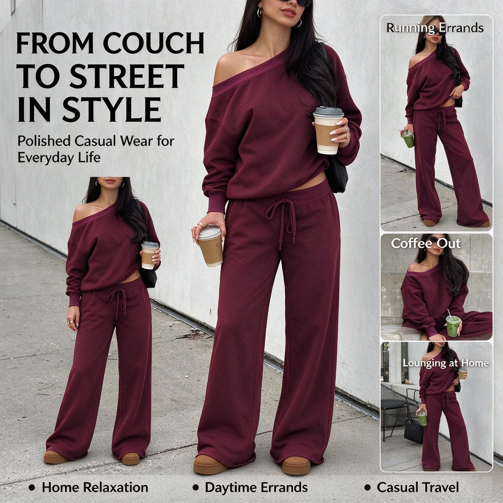 Women's Long Sleeve Jumper & Pants, 2 Piece Outfit Set ✨