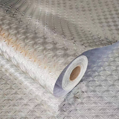 Kitchen Waterproof Oil Proof Aluminum Foil Sticker, Silver Texture Peel🧽
