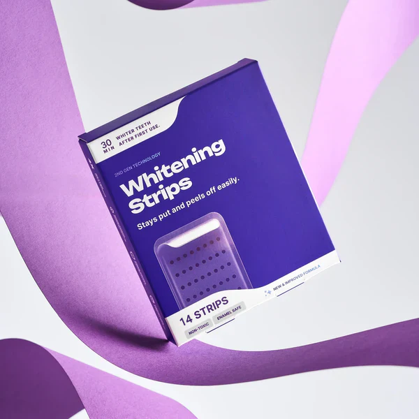 Purple Teeth Whitening Strips, Enamel-Safe Stain Removal💜