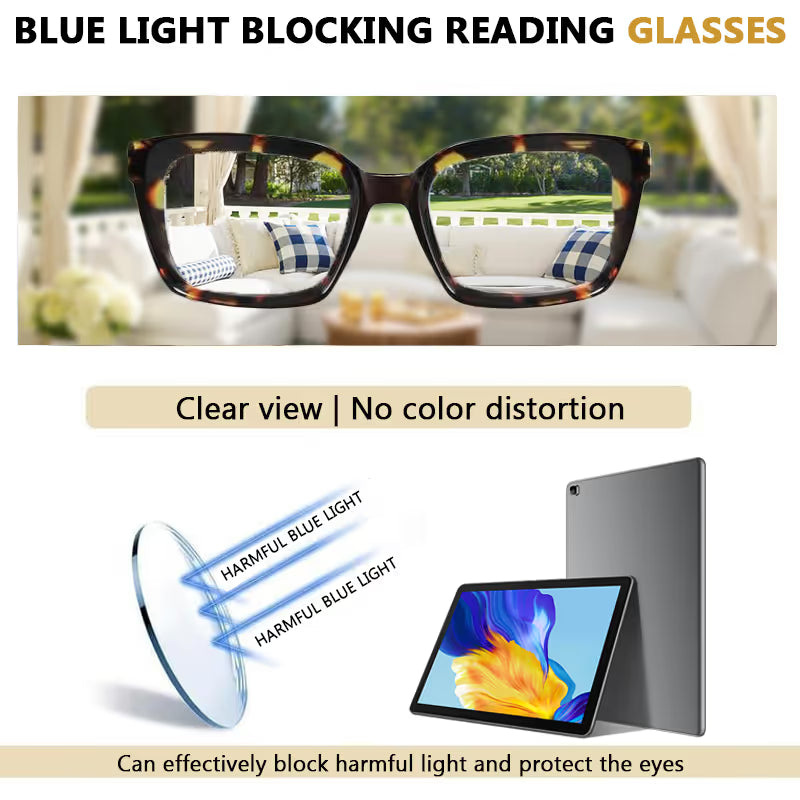 3-Pack Lightweight Tortoiseshell Square Reading Glasses for Women & Men - Blue Light Blocking👓✨