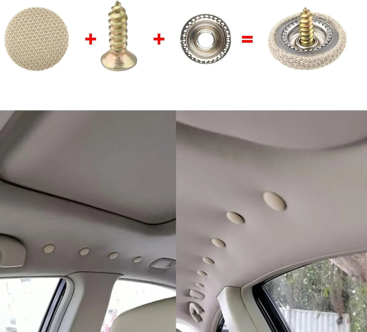 50 Pack Car Roof Headliner Repair Buttons, Fabric Covered Retainer Screws 🚗