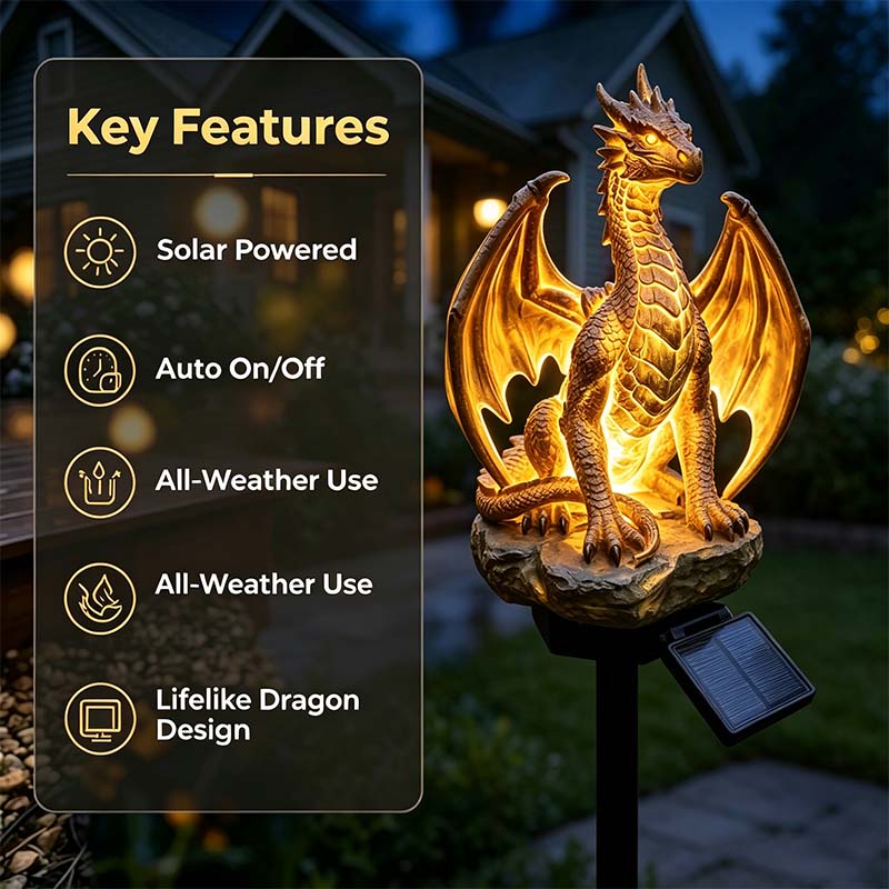 Solar Dragon Garden Statue Light🐲