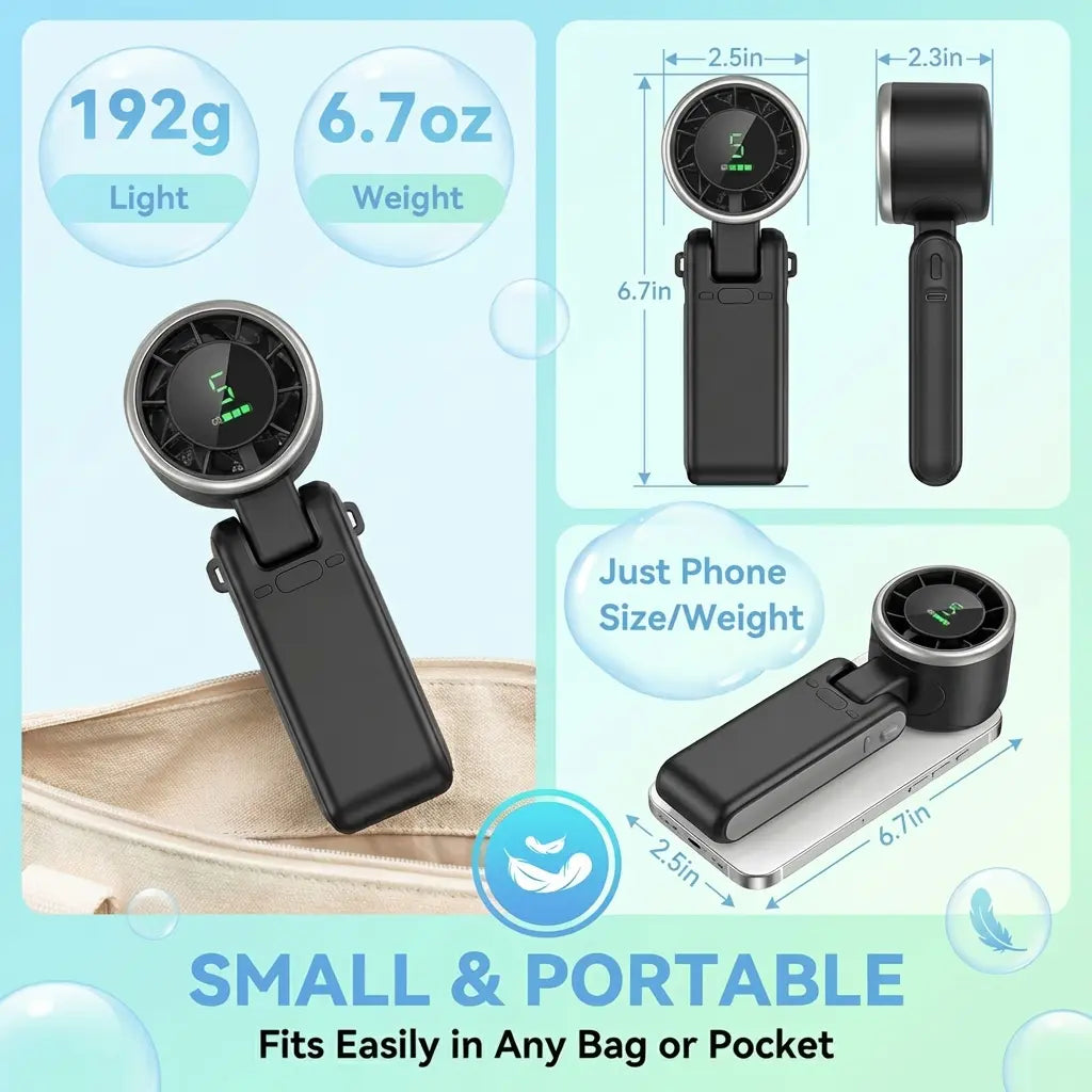 Portable 5-Speed Turbine Fan Rechargeable Handheld Cooler🌬️
