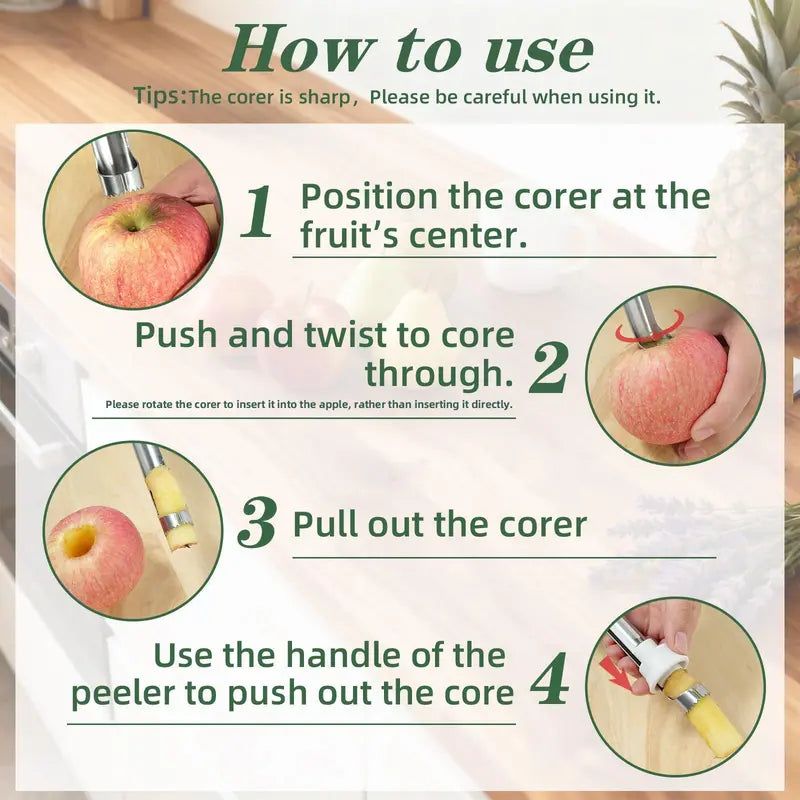 2 in 1 Apple Corer and Peeler, Apple Core Removal Tool🍎