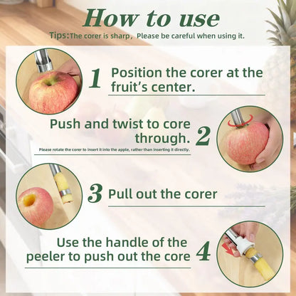 2 in 1 Apple Corer and Peeler, Apple Core Removal Tool🍎