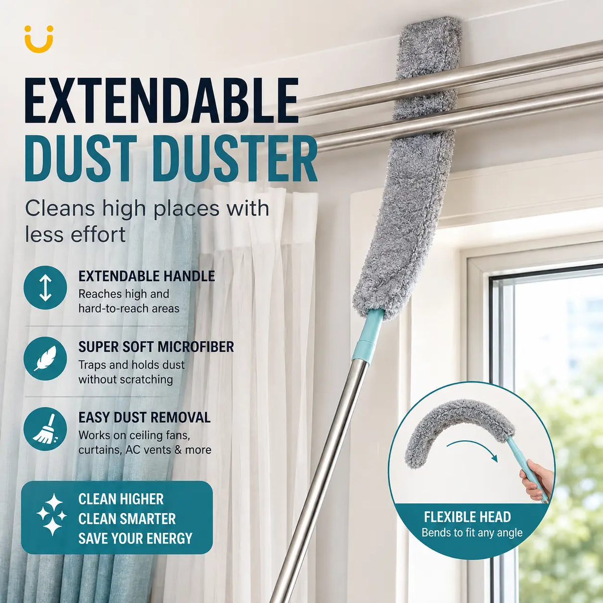Replacement Gap Duster for Home Corner Place, Durable Flexible Arbitrary Bending Microfiber Dust Brush🧹