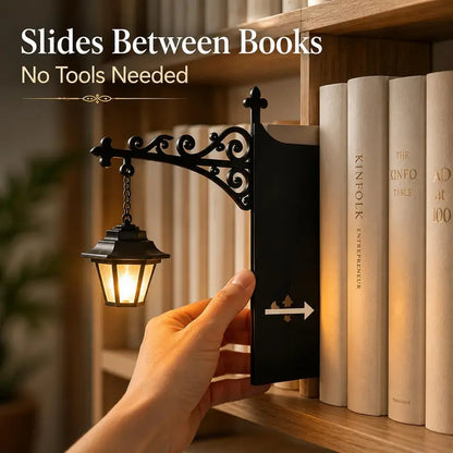 Library Lantern Bookshelf Light, Miniature Hanging Shelf Lamp with Fixed Warm LED Glow🎃