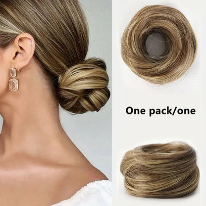 Synthetic Messy Bun Hair Piece for Women, Curly Updo Scrunchie Extension👑 ✨