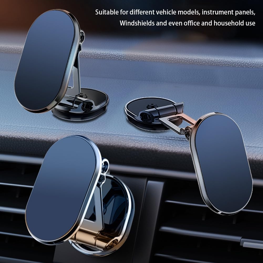 Foldable 360° Rotatable Metal Magnetic Car Phone Holder 🧲