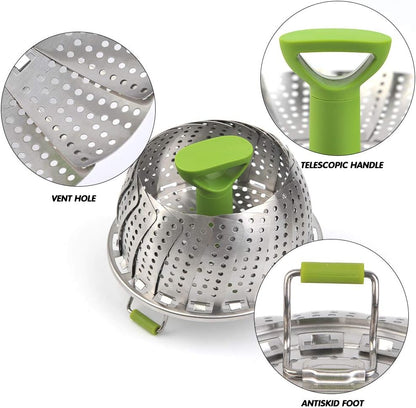 Vegetable Steamer Basket for Cooking Food, Stainless Steel Veggie Steam Basket for Pot 🥦