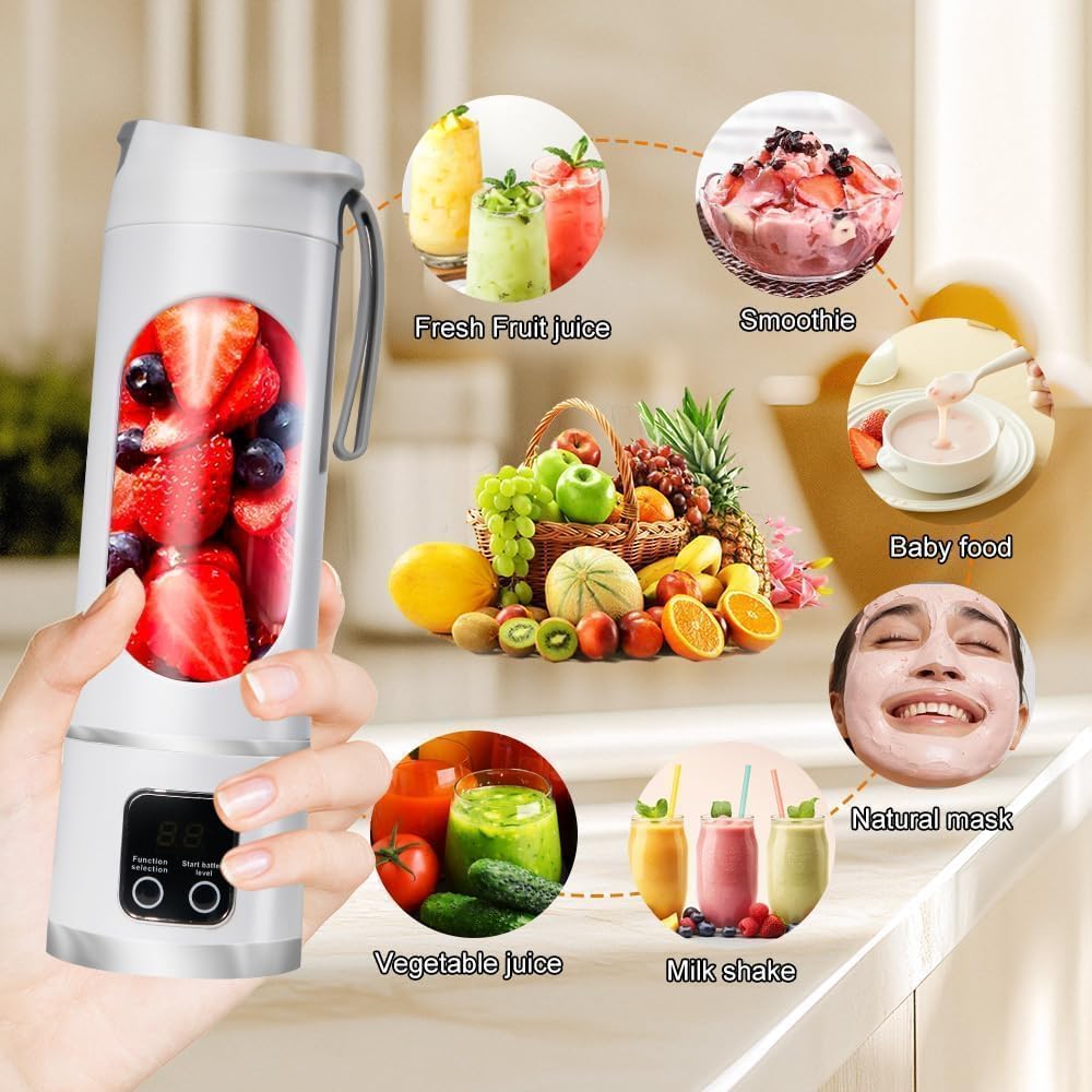 【Summer Sale Deals】 Portable 15.22 Oz USB Rechargeable Personal Blender with LED Display🥤