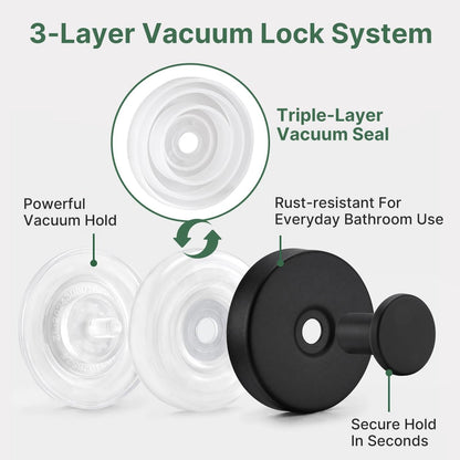2 Pcs No Drilling Suction Cup Hooks with Replaceable Core 🪝