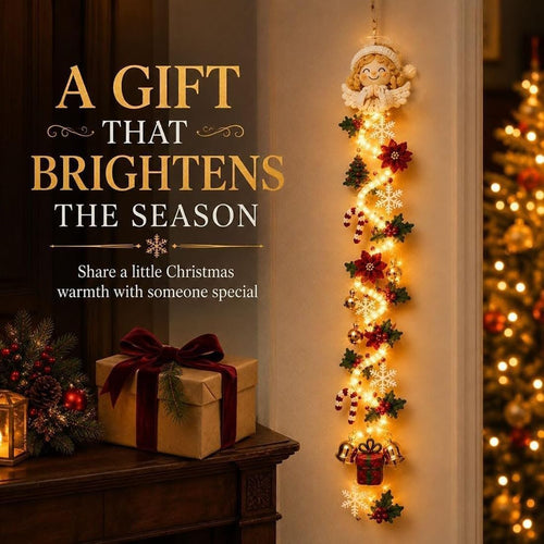 Glowing Christmas Door Hanger, Lighted Vertical Holiday Decor 🎄