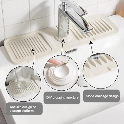 Tap Mat for Kitchen Sink, Splash Guard, Silicone Drying Mat, Quick Drying Stone Sink Tray ✨
