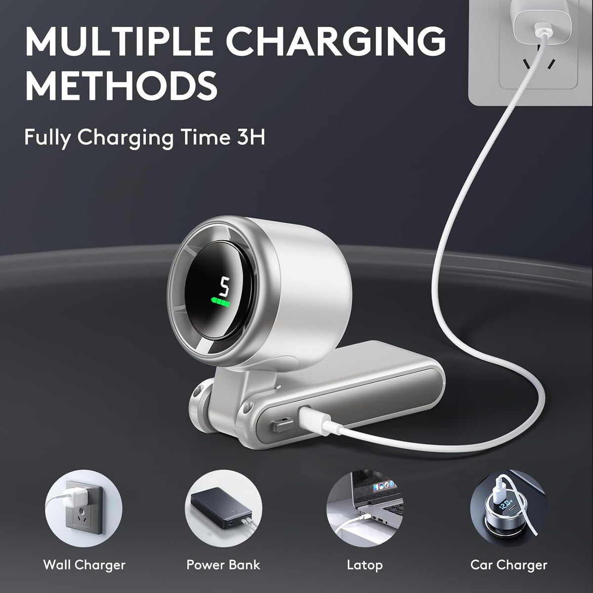 Portable 5-Speed Turbine Fan Rechargeable Handheld Cooler🌬️